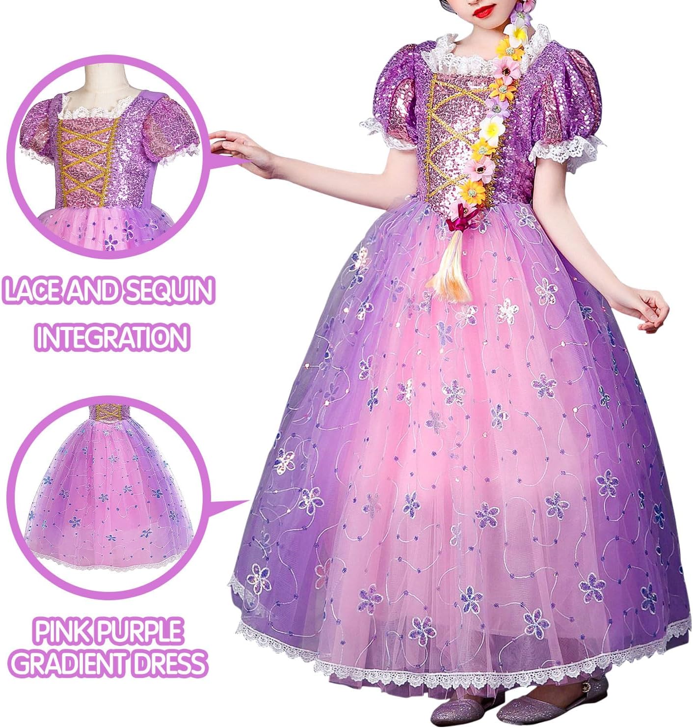 UPORPOR Light Up Princess Dress Up Clothes LED Halloween Girls